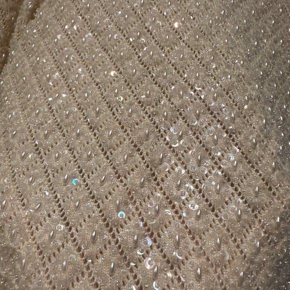 Vintage Escada Couture Cream and Iridescent Beaded Cardigan Set - Picture 10 of 12